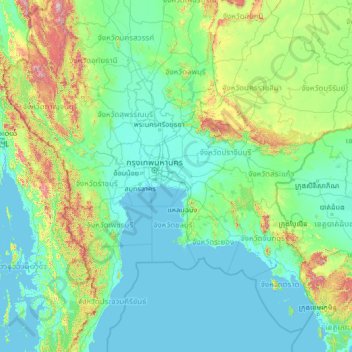 Samut Prakan Province topographic map, elevation, terrain