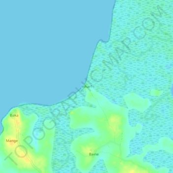 Wharf topographic map, elevation, terrain