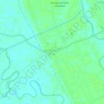 Beris Kubur Besar topographic map, elevation, terrain