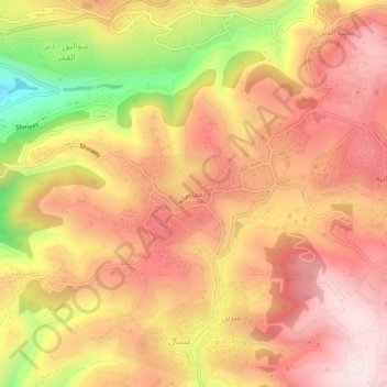 Baaqline topographic map, elevation, terrain