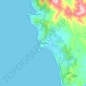 Cachagua topographic map, elevation, terrain