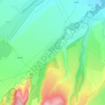 Săcel topographic map, elevation, terrain