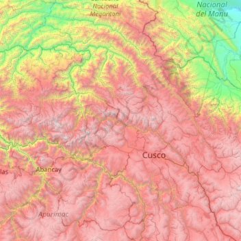 Province of Urubamba topographic map, elevation, terrain