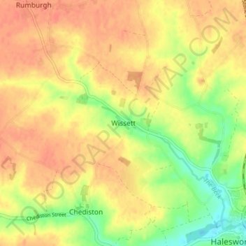 Wissett topographic map, elevation, terrain