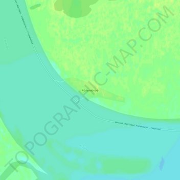Колымское topographic map, elevation, terrain