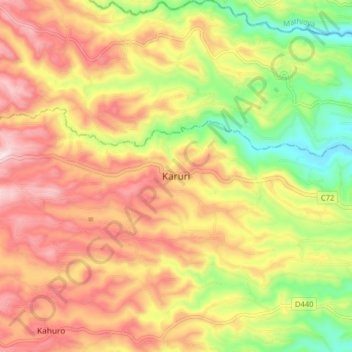 Karuri topographic map, elevation, terrain