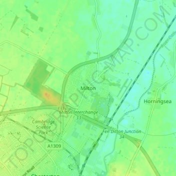 Milton topographic map, elevation, terrain