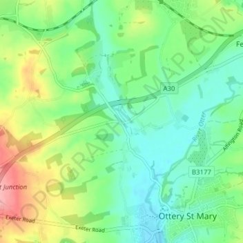 Fairmile topographic map, elevation, terrain