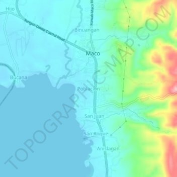 Poblacion topographic map, elevation, terrain