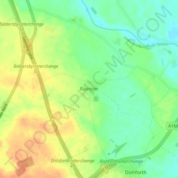 Rainton topographic map, elevation, terrain