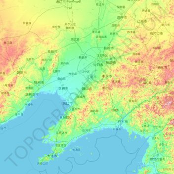 Liaoning Province topographic map, elevation, terrain