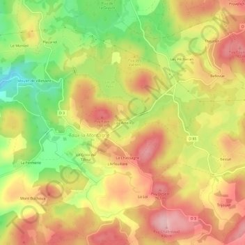 Les Arteix topographic map, elevation, terrain