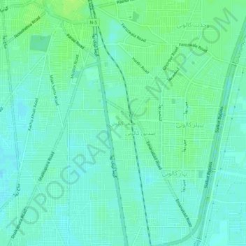 Asghar Colony topographic map, elevation, terrain