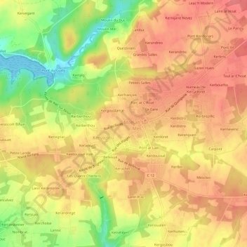 Braspart topographic map, elevation, terrain