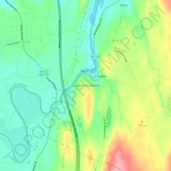 Woodcrest Bruderhof topographic map, elevation, terrain