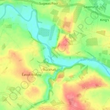 Breinton Common topographic map, elevation, terrain