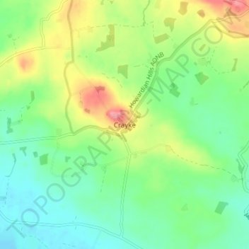 Crayke topographic map, elevation, terrain