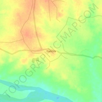 Dabhra topographic map, elevation, terrain