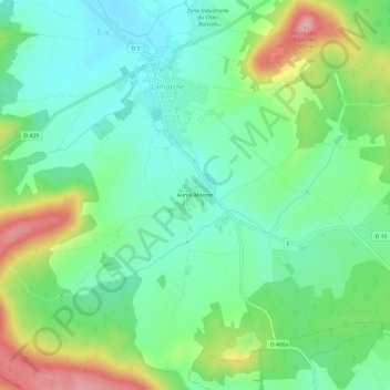 Aureil-Maison topographic map, elevation, terrain