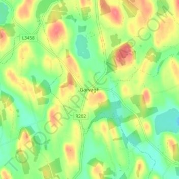 Garvagh topographic map, elevation, terrain