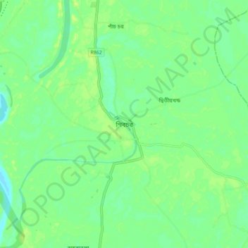 Shibchar topographic map, elevation, terrain