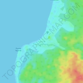 Nyonié topographic map, elevation, terrain