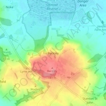 Beckley topographic map, elevation, terrain