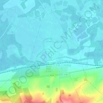 Pont-sur-Seine topographic map, elevation, terrain