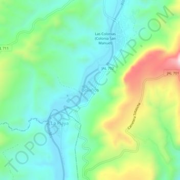 Bolaños topographic map, elevation, terrain