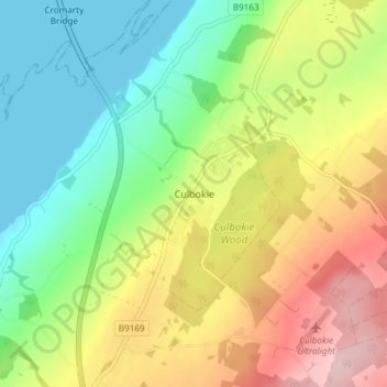 Culbokie topographic map, elevation, terrain