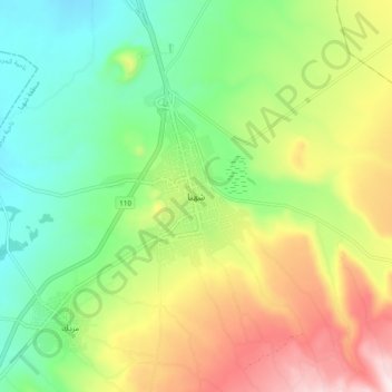 Shahba topographic map, elevation, terrain