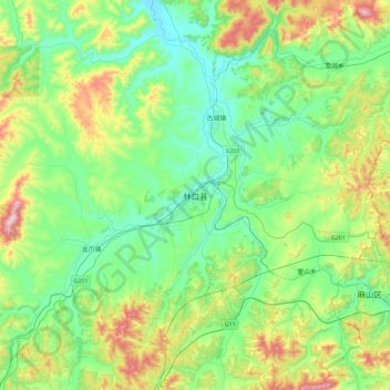 Linkou topographic map, elevation, terrain