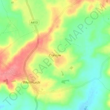 Creslow topographic map, elevation, terrain