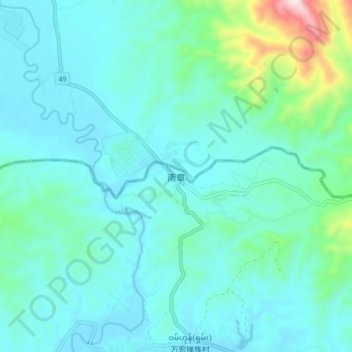 南章 topographic map, elevation, terrain