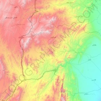 South Wazīristān Agency topographic map, elevation, terrain