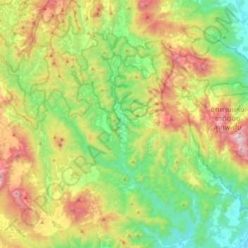 Samoeng Tai topographic map, elevation, terrain