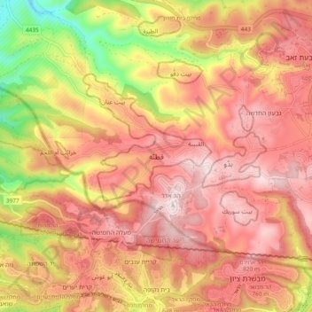 Qatanna topographic map, elevation, terrain