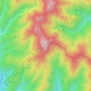 莇ヶ岳 topographic map, elevation, terrain