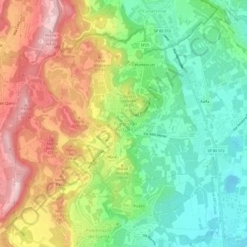 Castello topographic map, elevation, terrain