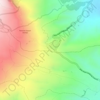 gunung tangkuban perahu topographic map, elevation, terrain