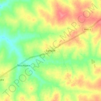 Sanson topographic map, elevation, terrain
