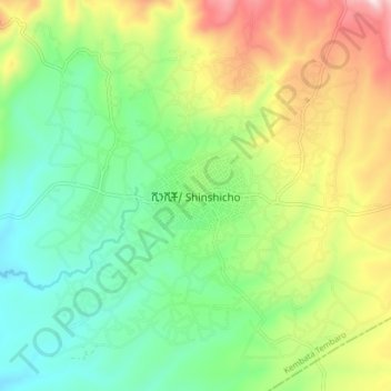 Shinshicho topographic map, elevation, terrain