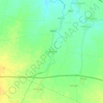 Dahiwadi topographic map, elevation, terrain