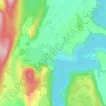 Largillay-marsonnay Topographic Map, Elevation, Terrain