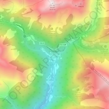 El Serrat topographic map, elevation, terrain
