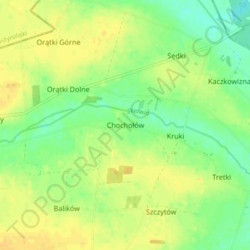 Chochołów topographic map, elevation, terrain