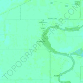 Northern Ohio topographic map, elevation, terrain
