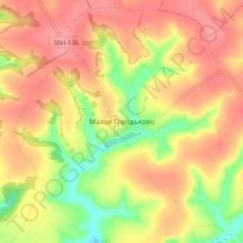 Maloye Gorod'kovo topographic map, elevation, terrain