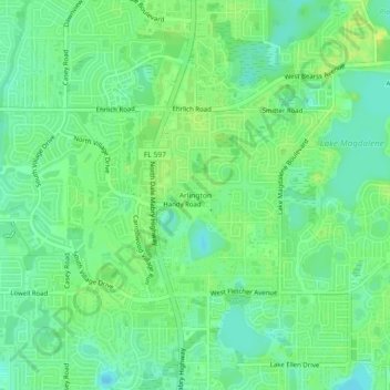 Arlington topographic map, elevation, terrain