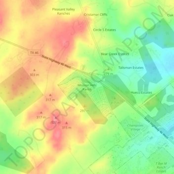 Mission Hills Ranch topographic map, elevation, terrain